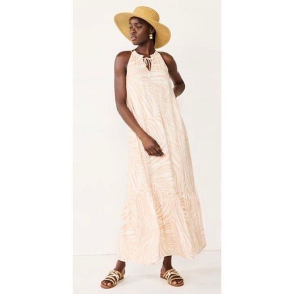 NineWest halter Tiered animal print maxi