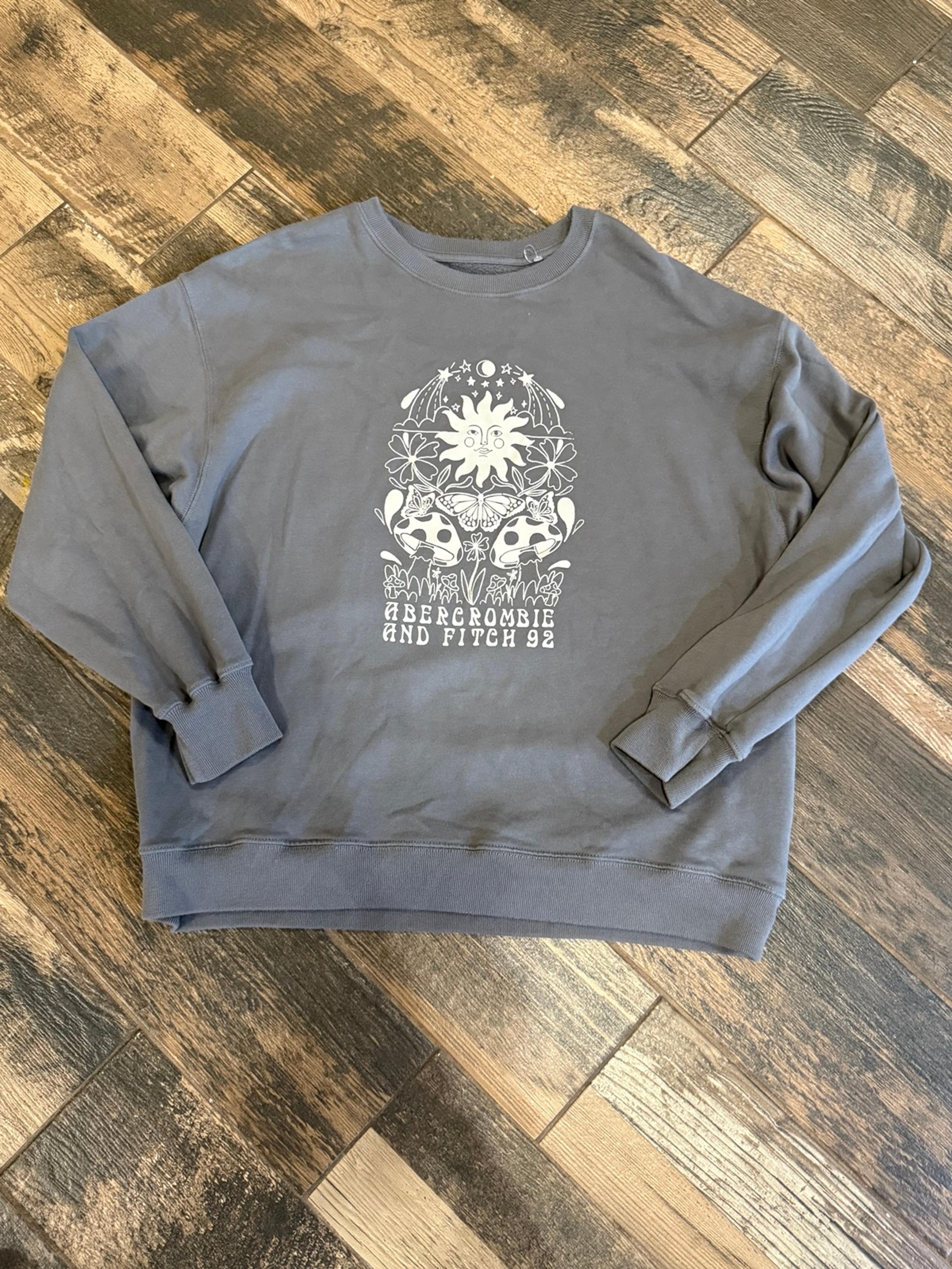 Women’s Teen Abercrombie & Fitch Soft A & F Sweatshirt Sun Mushroom MEDIUM Hoodi