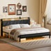 King Bed Frame with Headboard and LED Light