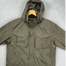 Lululemon Outpour Field Jacket Mens Large Olive Green Meol Full Zip Raincoat