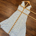 Kate Spade New York Deck Stripe Midi Dress Sleeveless Blue White Women's 14 NWT