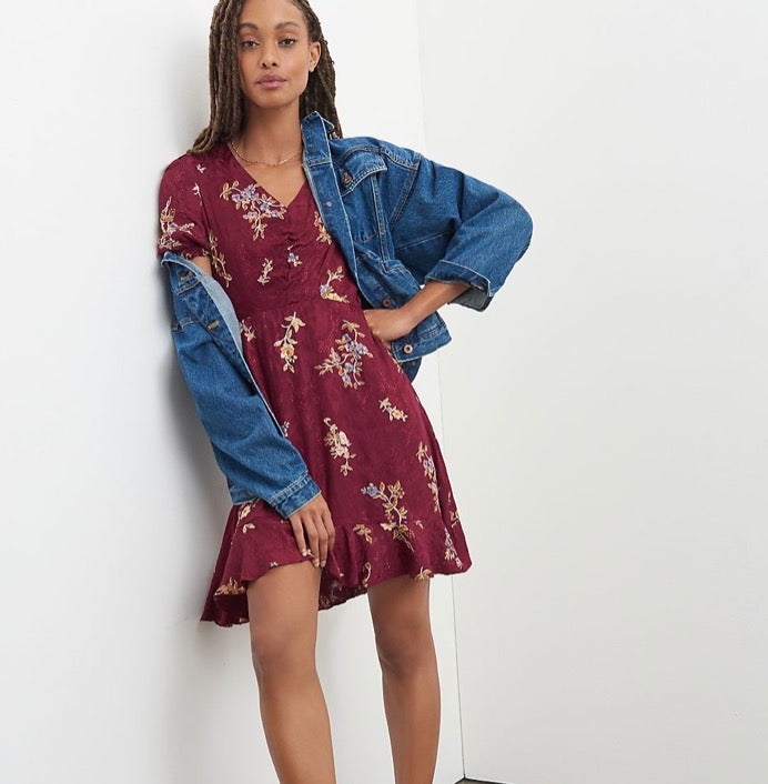 14 Maeve Elisabeth Boho Peasant Hipster Hippie Art Cottage Prairie Mini Dress sale online