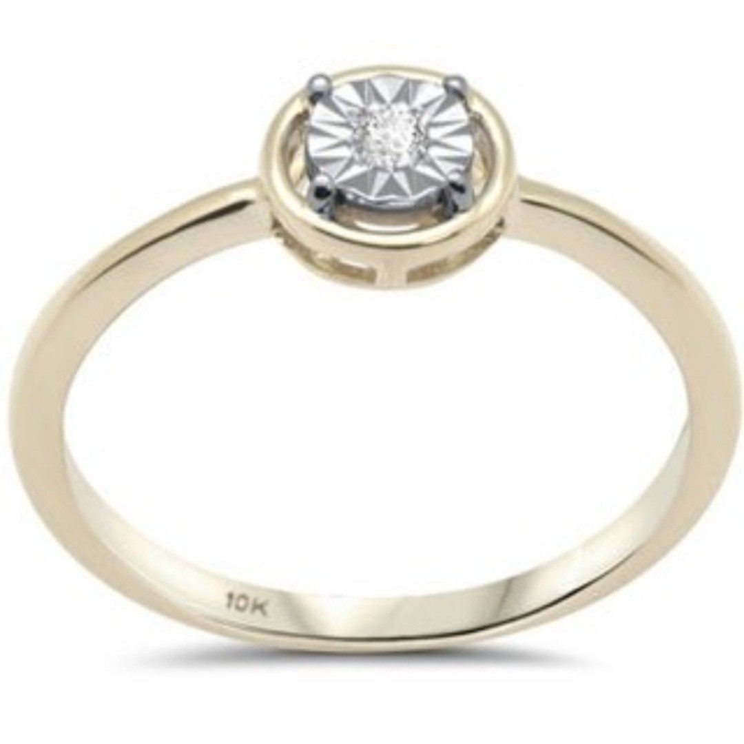 .05ct G SI 10K Yellow Gold Solitaire Ring
