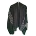 BB Dakota Black Grey Reversible Soft Knit Formal Poncho Shawl Womens Sweater OS