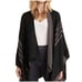 BB Dakota Black Grey Reversible Soft Knit Formal Poncho Shawl Womens Sweater OS