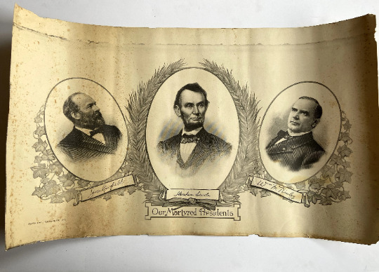 1911 OUR MARTYRED PRESIDENTS *Original* 15 x 25 . W Wagner. Antique Engraving