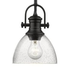 Hines 1-Light Black Chandelier Seeded