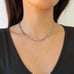 22 18K White Gold Figaro Chain Link Necklace Womens 18 Karat Silver Jewelry NEW