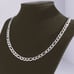 22 18K White Gold Figaro Chain Link Necklace Womens 18 Karat Silver Jewelry NEW