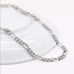 22 18K White Gold Figaro Chain Link Necklace Womens 18 Karat Silver Jewelry NEW