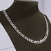 22 18K White Gold Figaro Chain Link Necklace Womens 18 Karat Silver Jewelry NEW