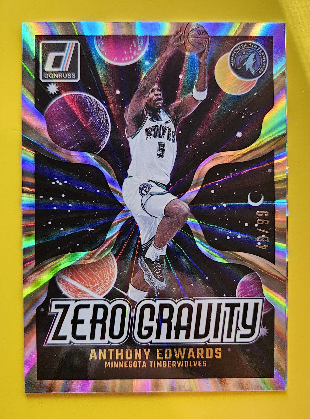 2024-25 Panini Donruss Anthony Edwards Zero Gravity Holo Silver Laser /99 #7