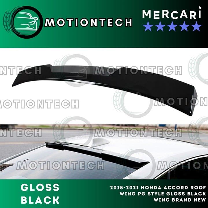 For 2018-2021 Honda Accord Roof Wing PG Style Gloss Black Wing Brand New