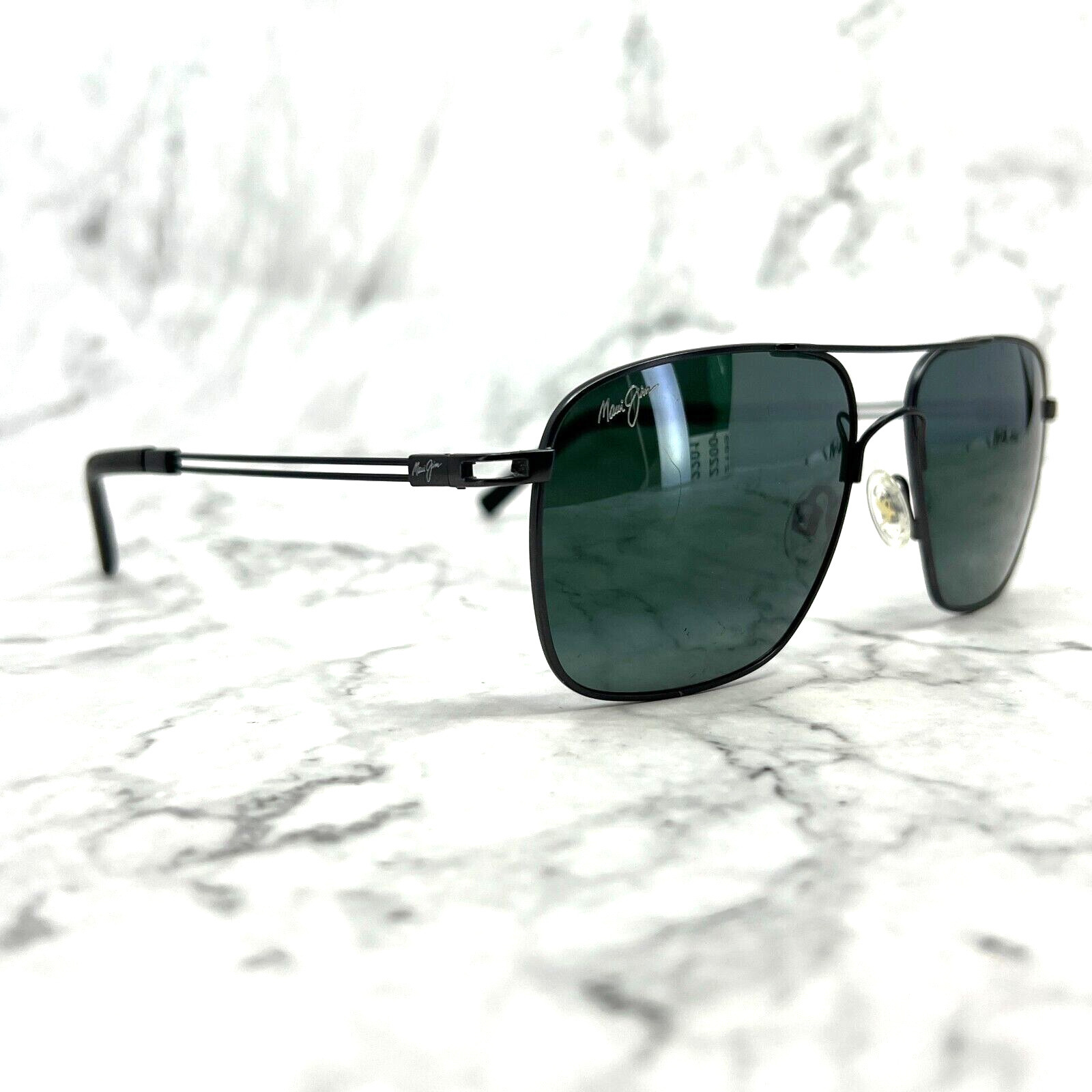 Maui Jim Haleiwa MJ328-02D Aviator Sunglasses Black Frame 56-16-140