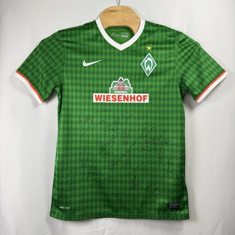 WERDERBREMEN 2013/2014 JERSEY SOCCER FOOTBALL SHIRT MENS MEDIUM TRIKOT AUTOGRAPH
