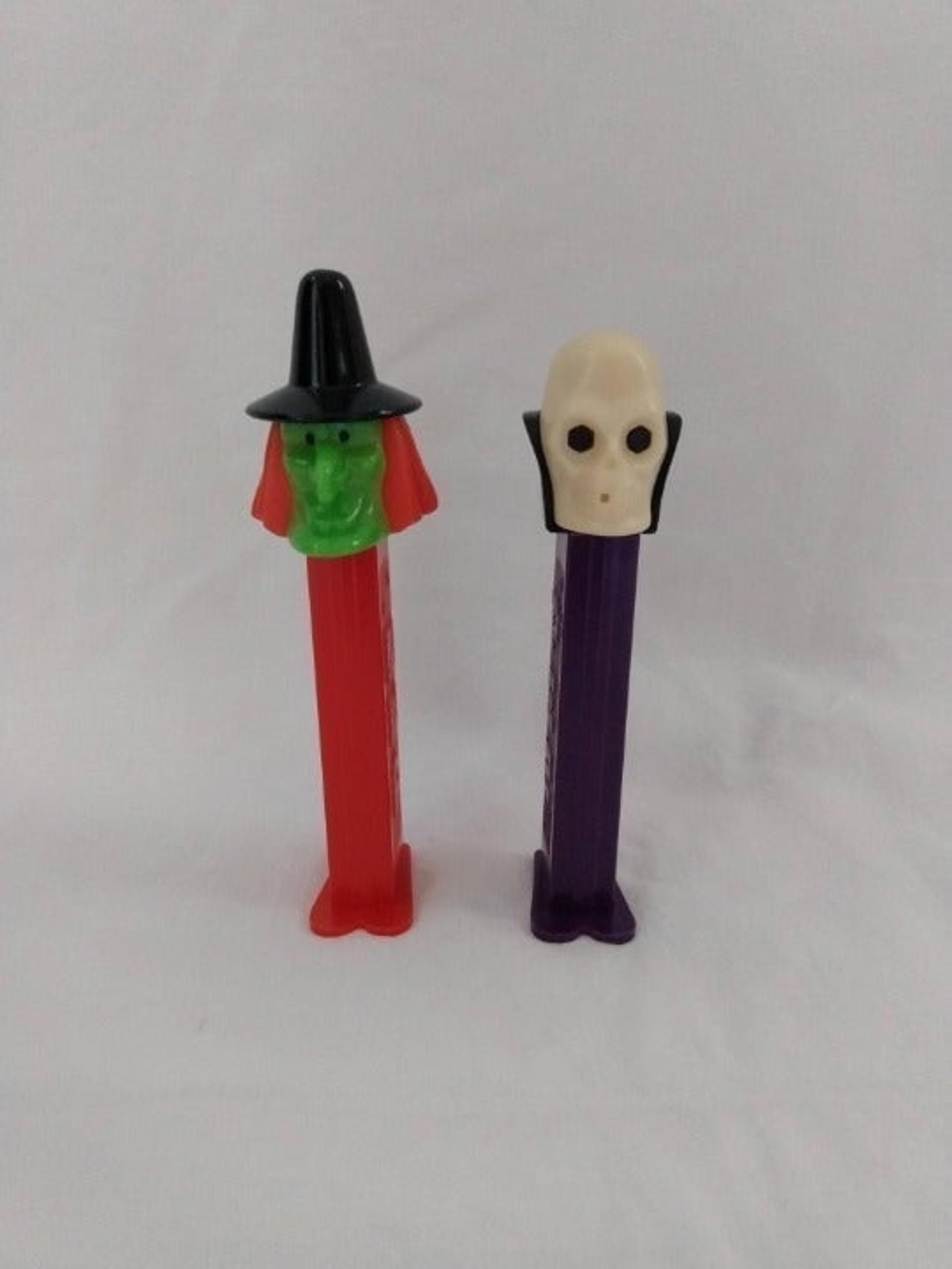 Halloween Witch and Skeleton / Skull Vintage Dispensers - PEZ