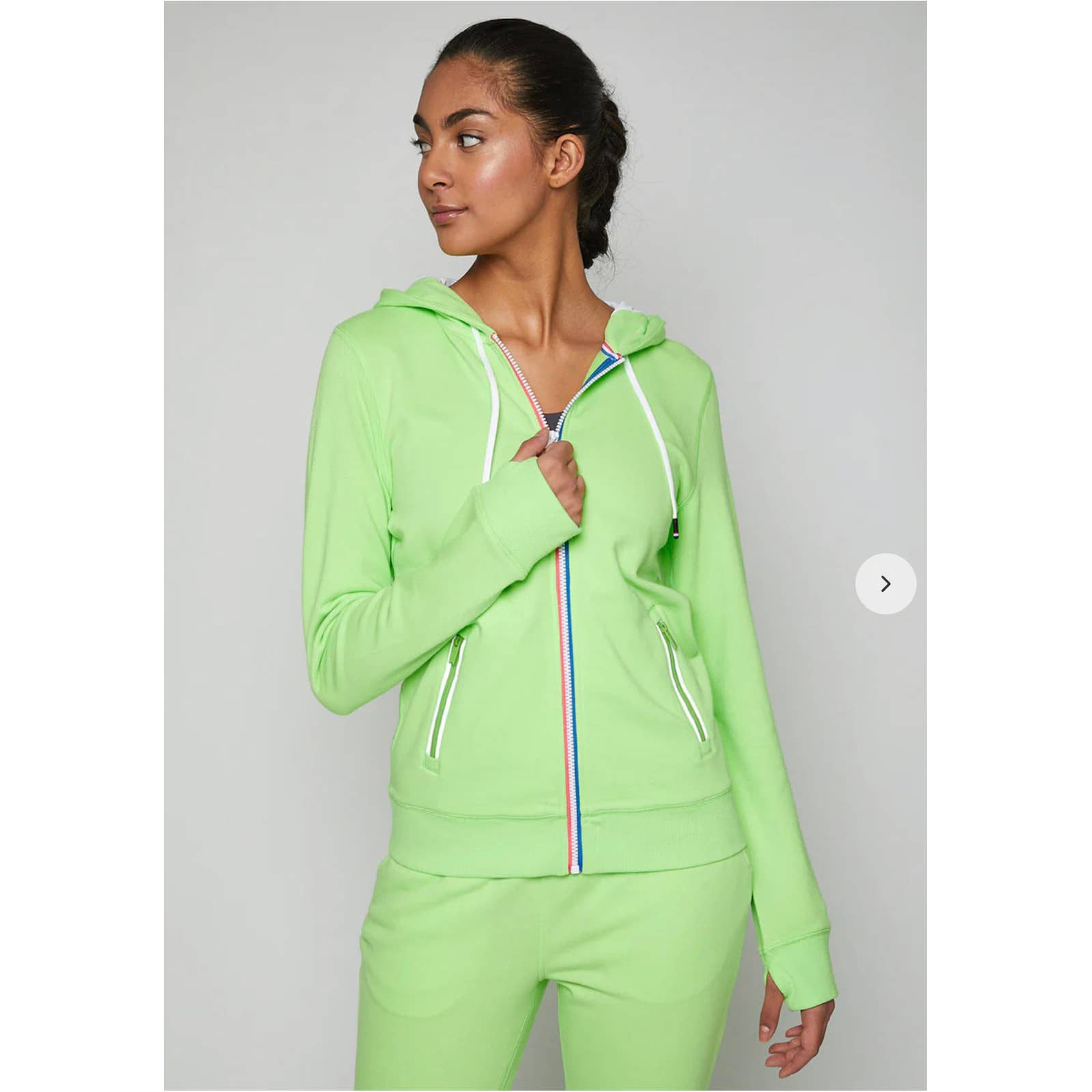 Fourlaps Rush Hoodie Full Zip Mesh Reflective Side Zip Pockets Tomatillo