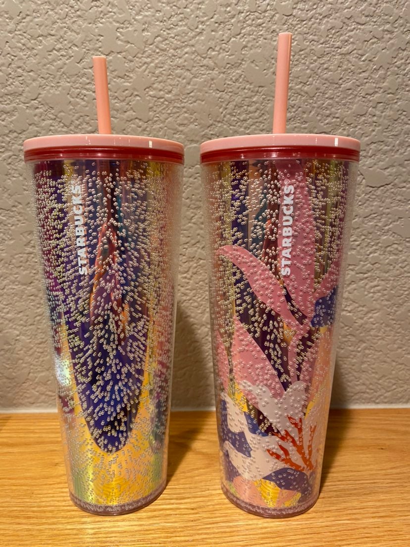 Starbucks coral cup newest - RARE inverted