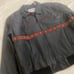 Mens black leather vintage red Aztec pattern jacket