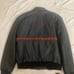 Mens black leather vintage red Aztec pattern jacket
