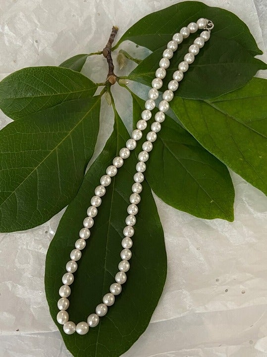 New Freshwater Pearl Chocker Necklace 6mm with Sterling Silver Best Luster