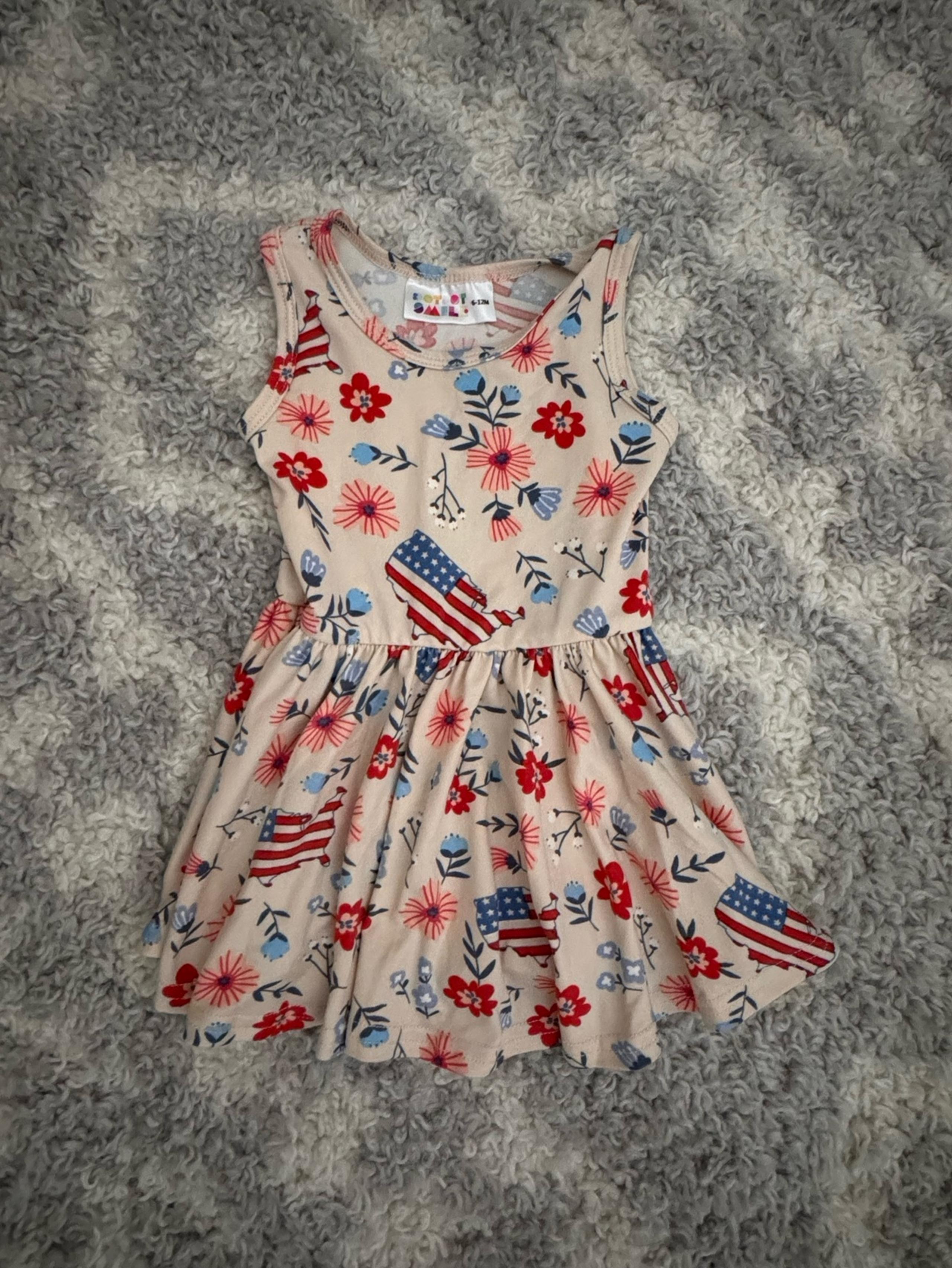 Dot dot smile Baby 4th of july dress