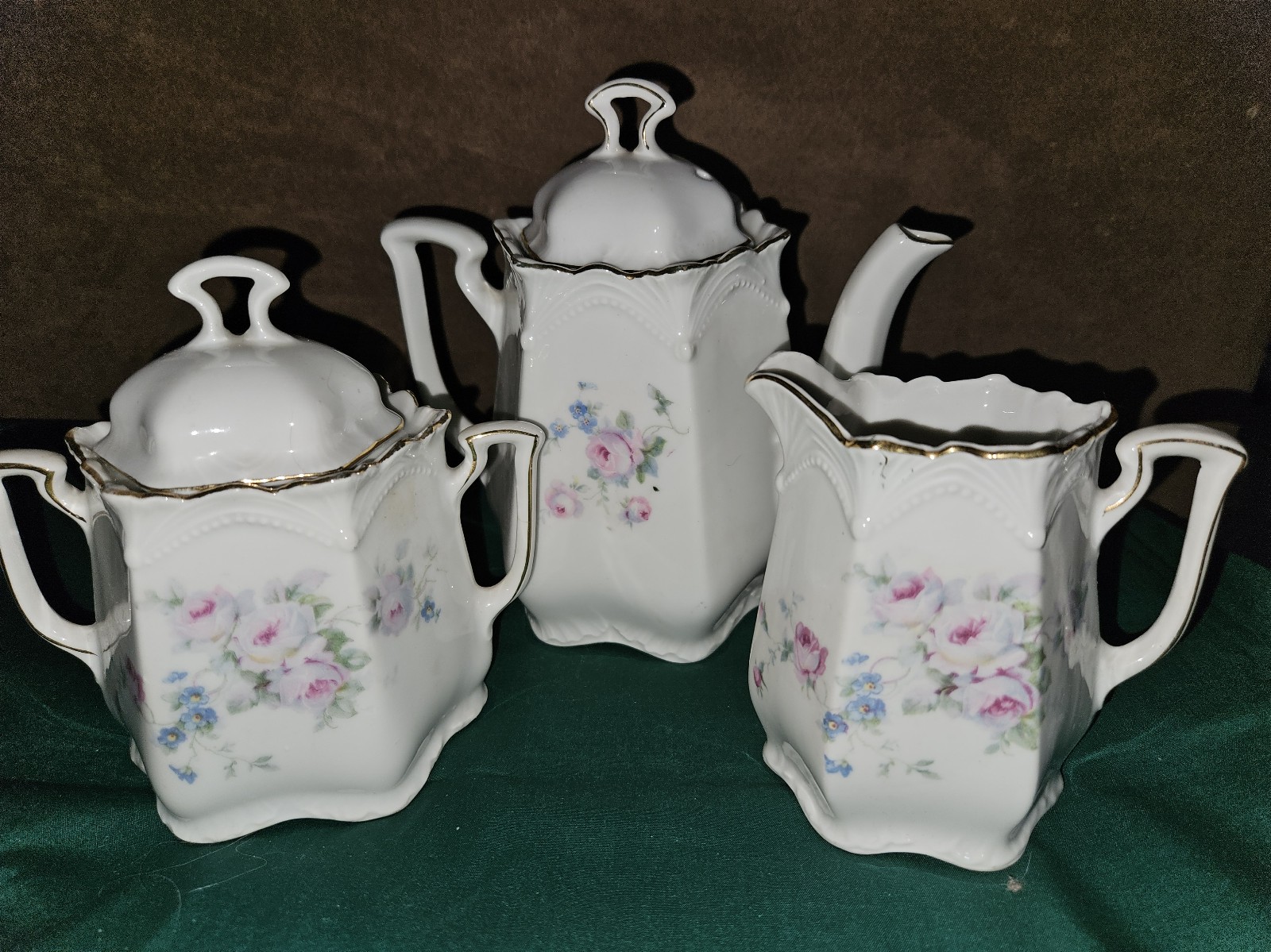 Vintage germany teapot creamer and sugar bowl