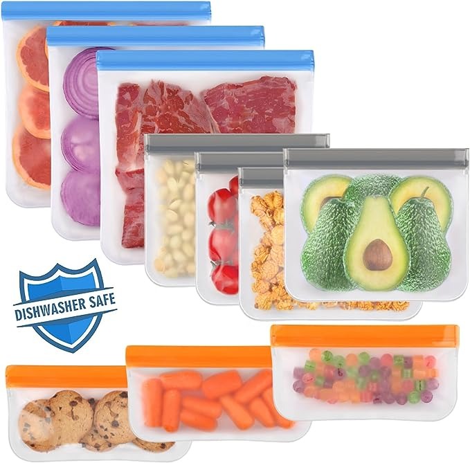 10 Pack Reusable Silicone Freezer Bags