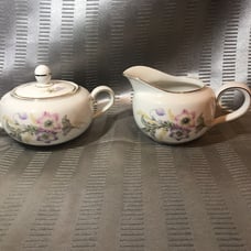 HUTSCHENREUTHE R SELB BAVARIA GERMANY FURVEL CHINA SUGAR BOWL & CREAMER