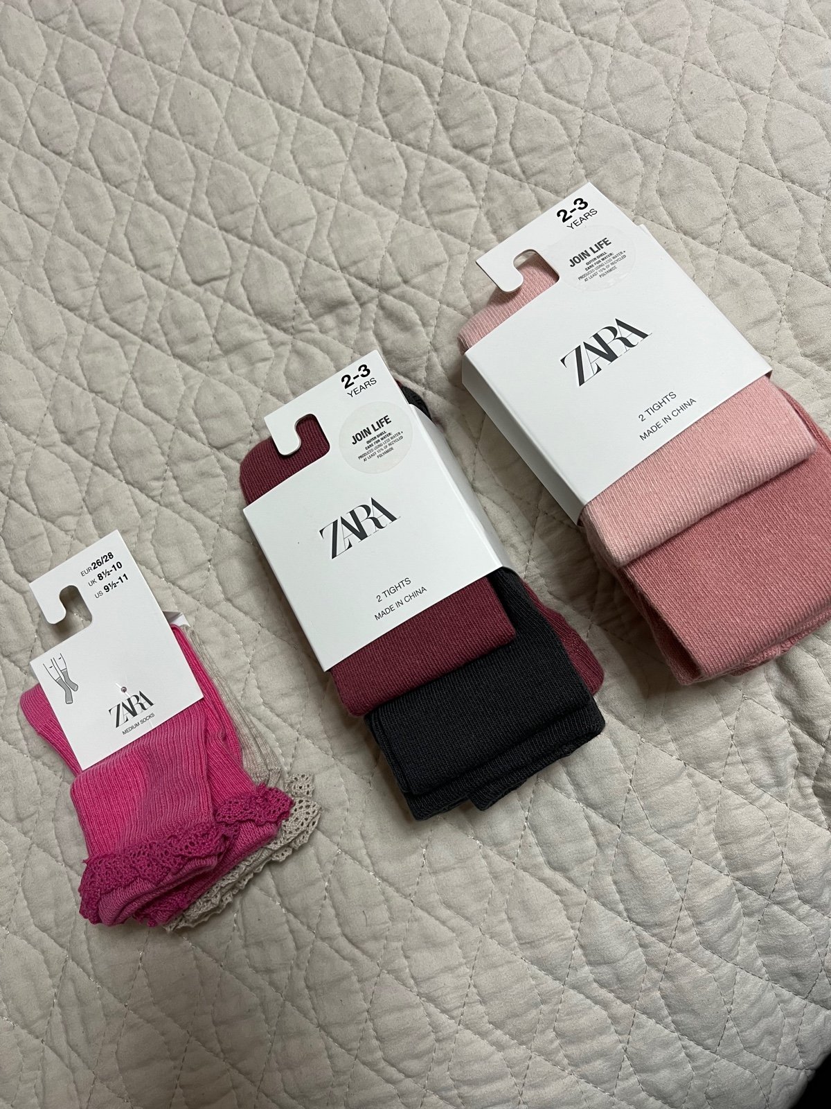 zara lot of tights and socks