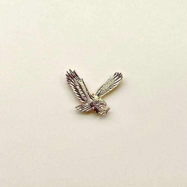 New 14k Yellow Gold Eagle With Shield Pendant