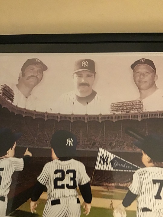 Mighty mite legends Mattingly Munson and Mantle Harrison Woods 8/10 photo frame