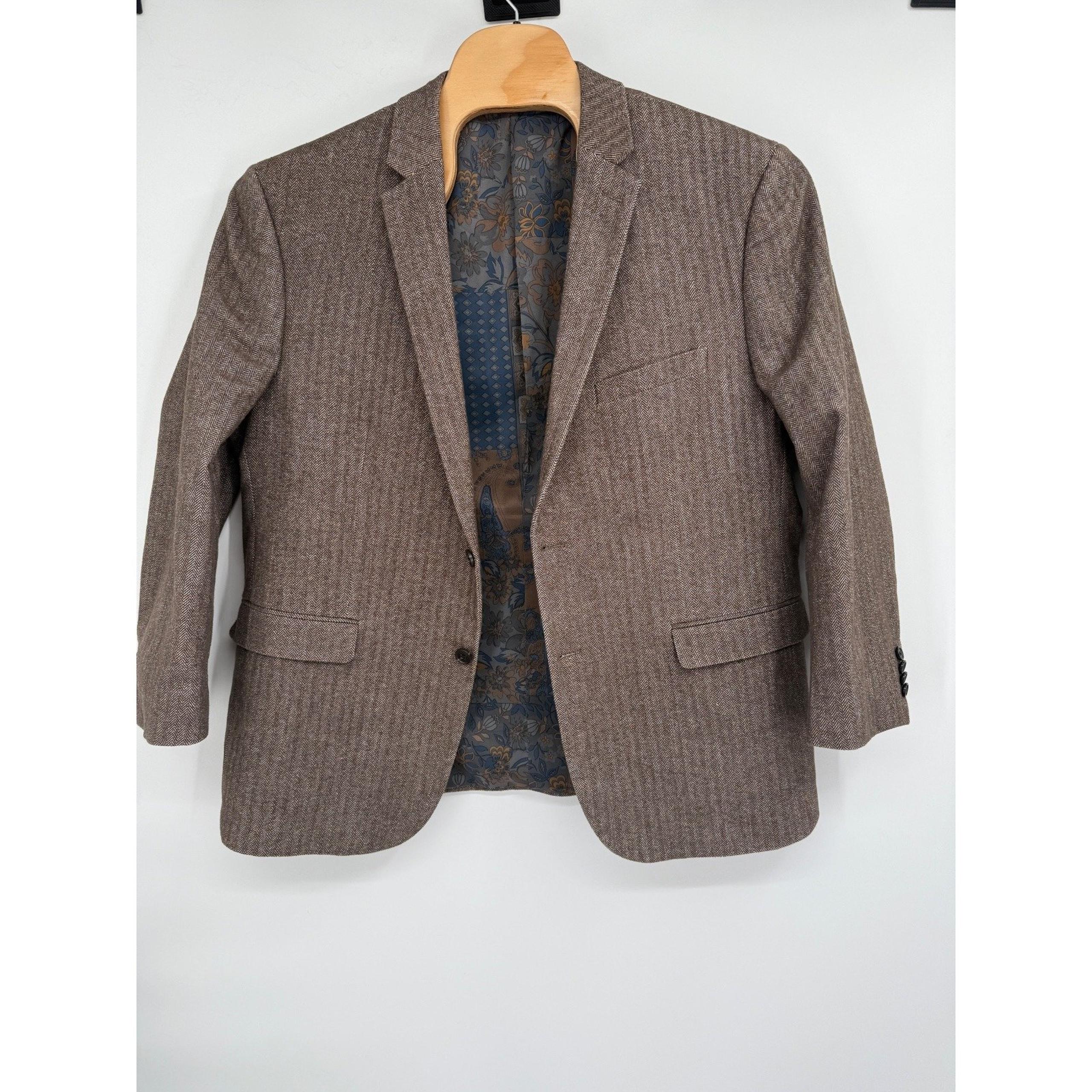 Crown & Ivy Sportscoat Blazer Brown Colorful Threads Men 48R Jacket NWOT