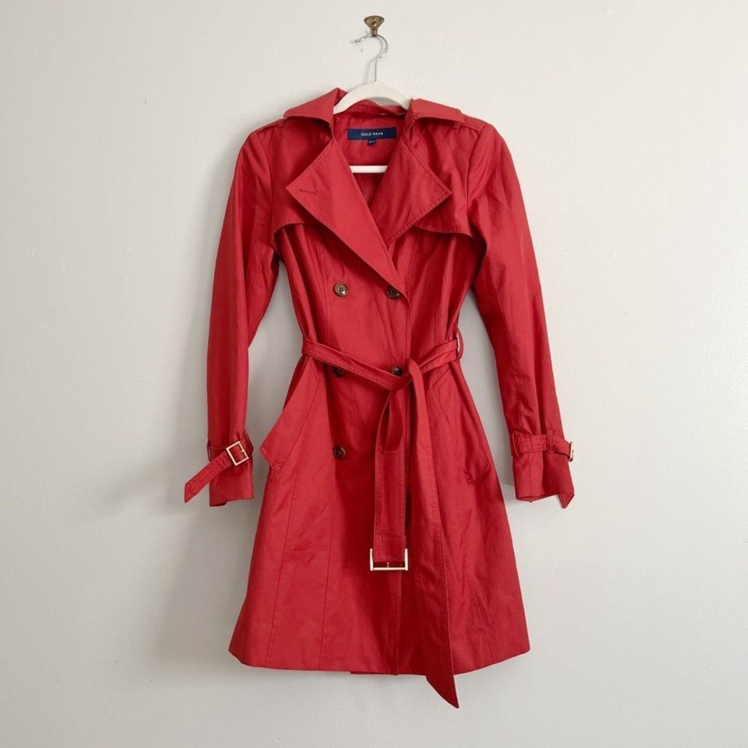 Cole Haan coral trench coat