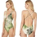 Vince Camuto Tropical Green Plunge One Piece Size 12