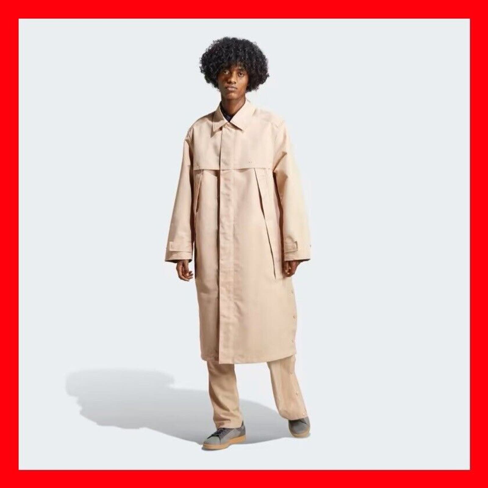 170 Adidas RIFTA City Boy Macintosh Jacket Coat IC8359 Beige Men’s Size Medium