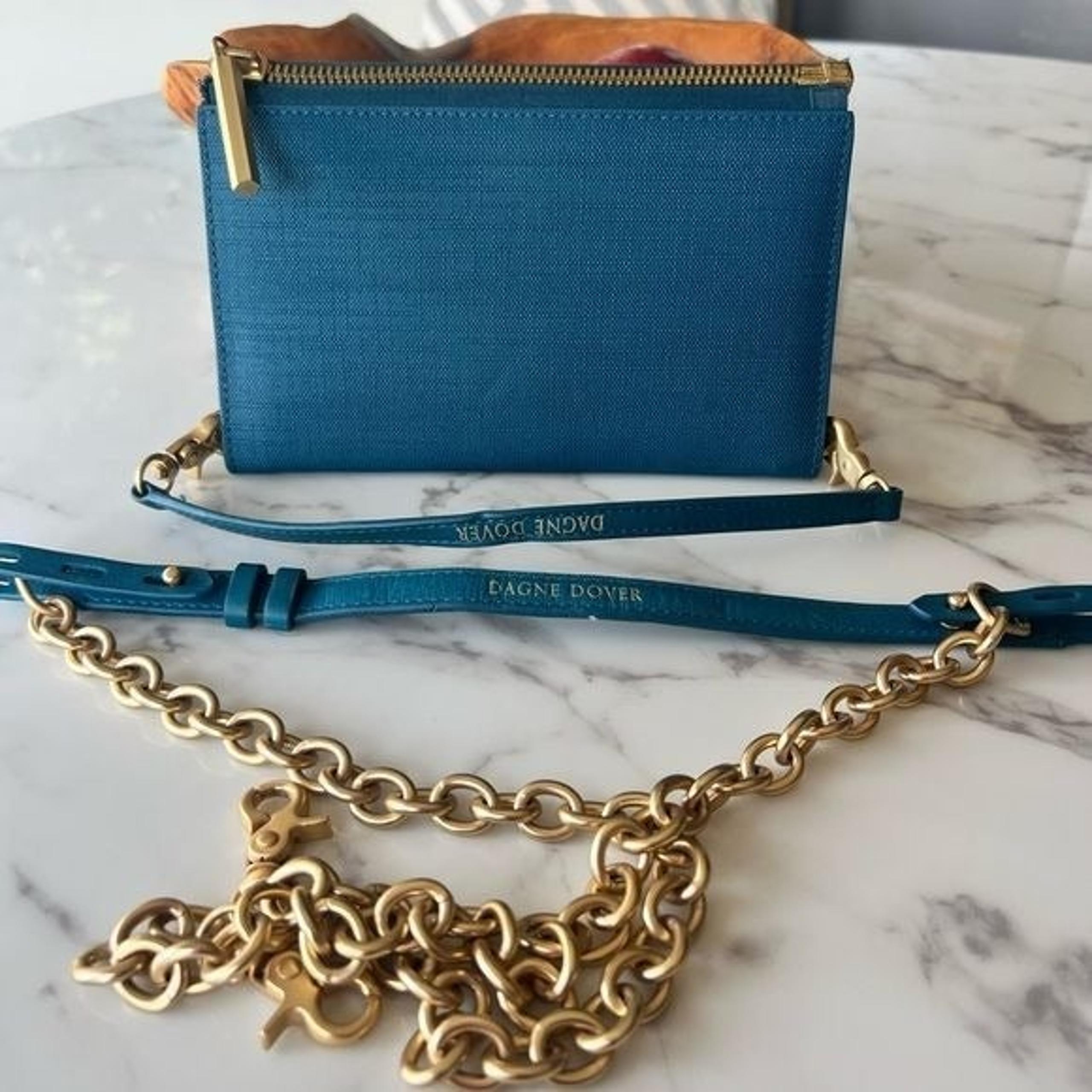 Dagne Dover Essentials Clutch Wallet WITH Shoulder Strap - Turquoise (Rare)