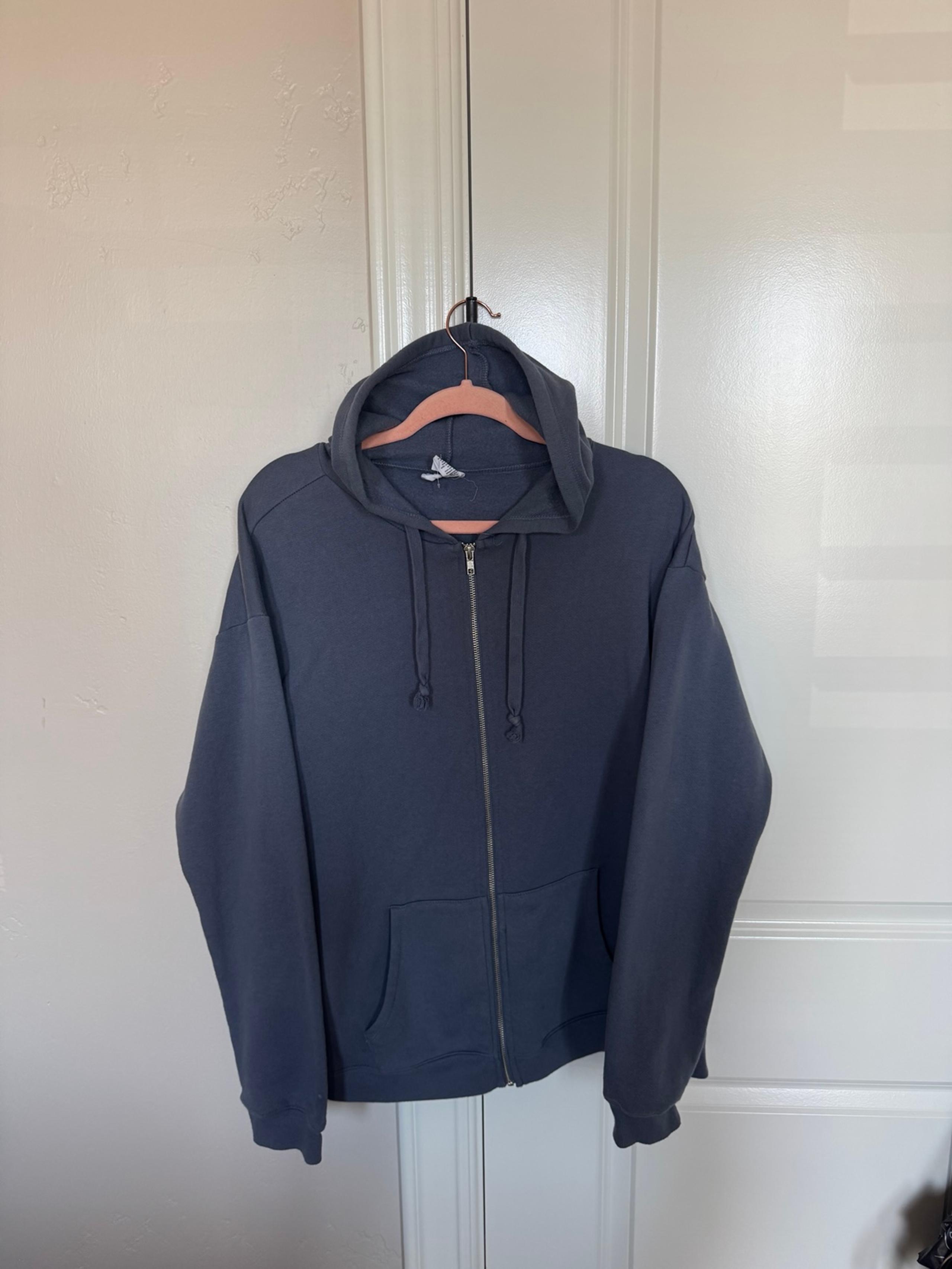Muted Blue Comfy Zip Up Hoodie