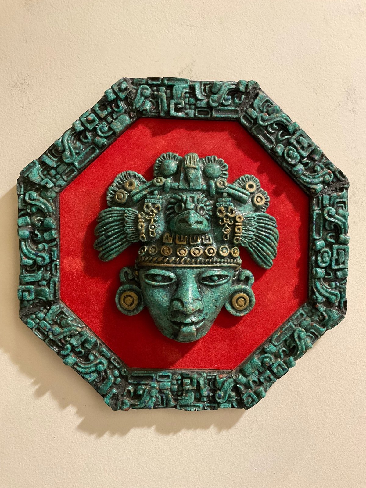 Vintage EL ARTE AZTEC 3D MAYAN Wall Plaque