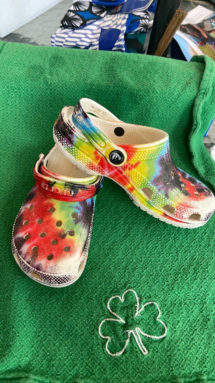 Crocs kids size 13 multicolor Super cute great for school. Crocs kids size 13 multicolor Super cute great for school.
