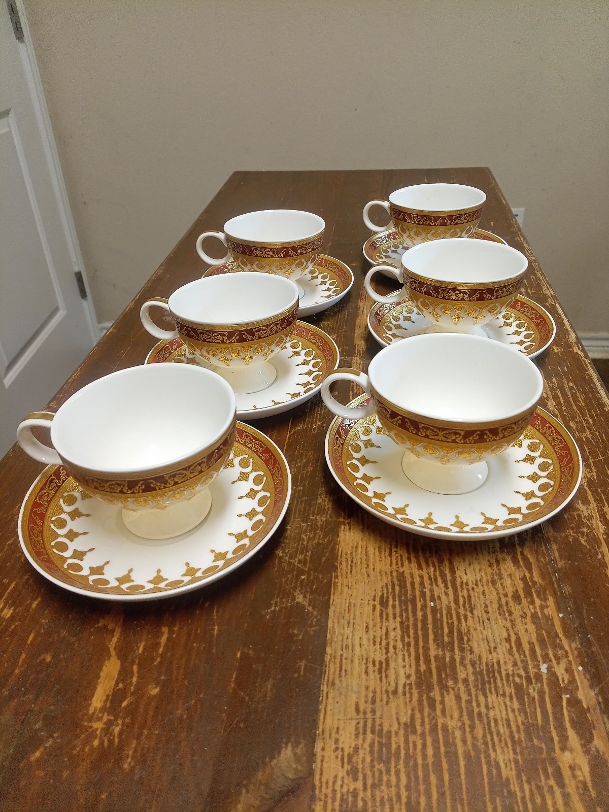 Vintage ABL fine Porcelain teacups & saucers Set of 6