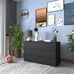 6 Drawer Dresser for Bedroom, Hallway - Black
