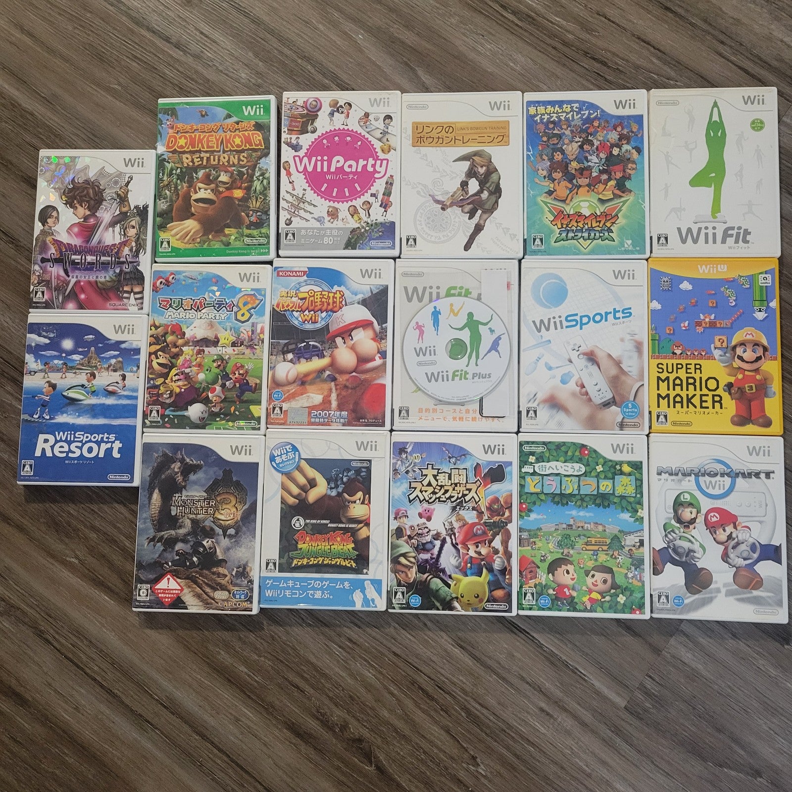 16 Nintendo Wii games and 1 Wii U game All are Japanese
