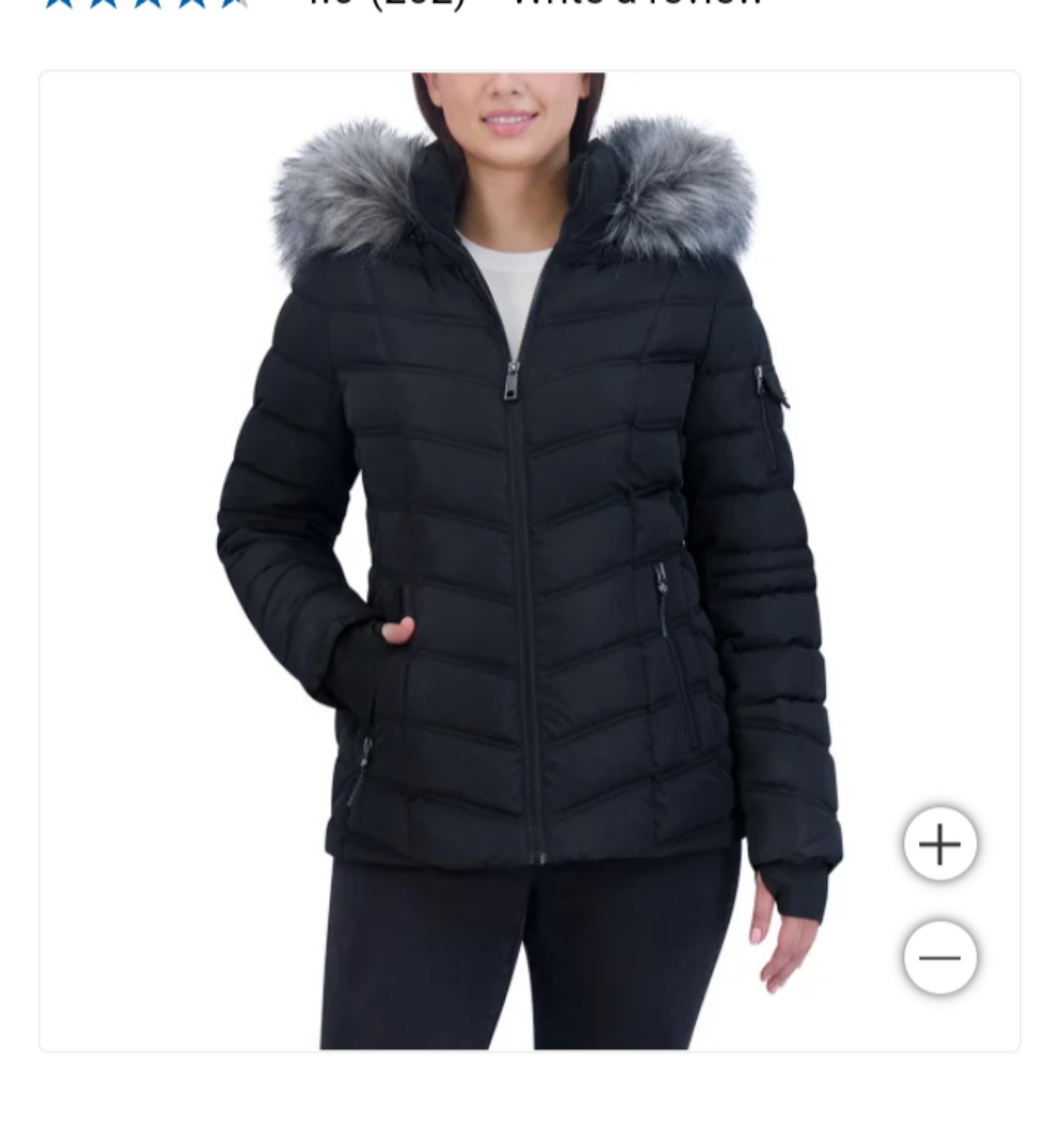 Nautica ladies puffer jacket with faux fur hood