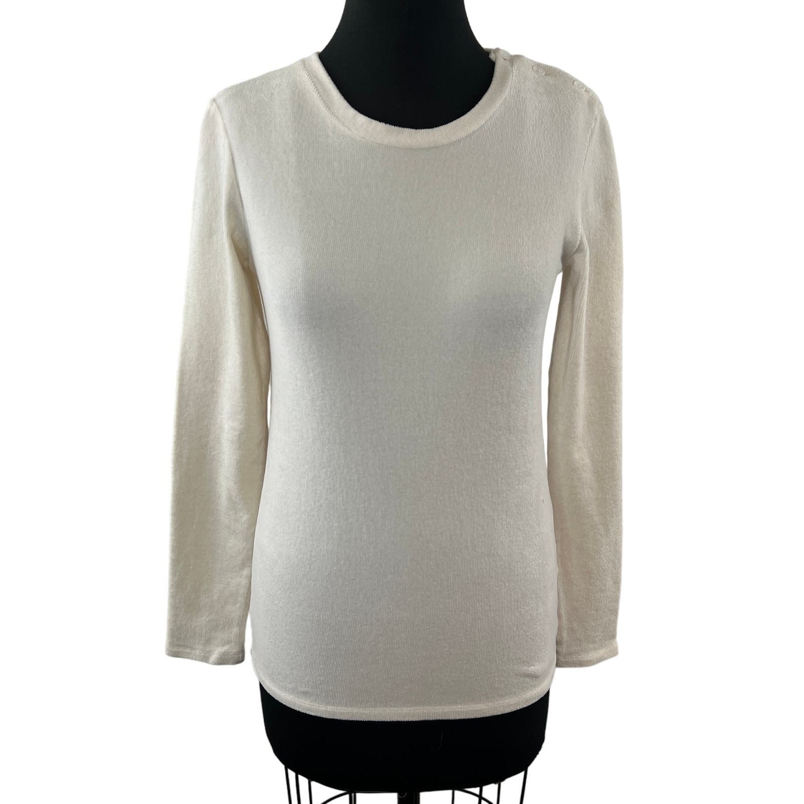 MAJESTIC FILATURES Cotton Cashmere Sweater Crewneck Long Sleeve Pullover 1 S