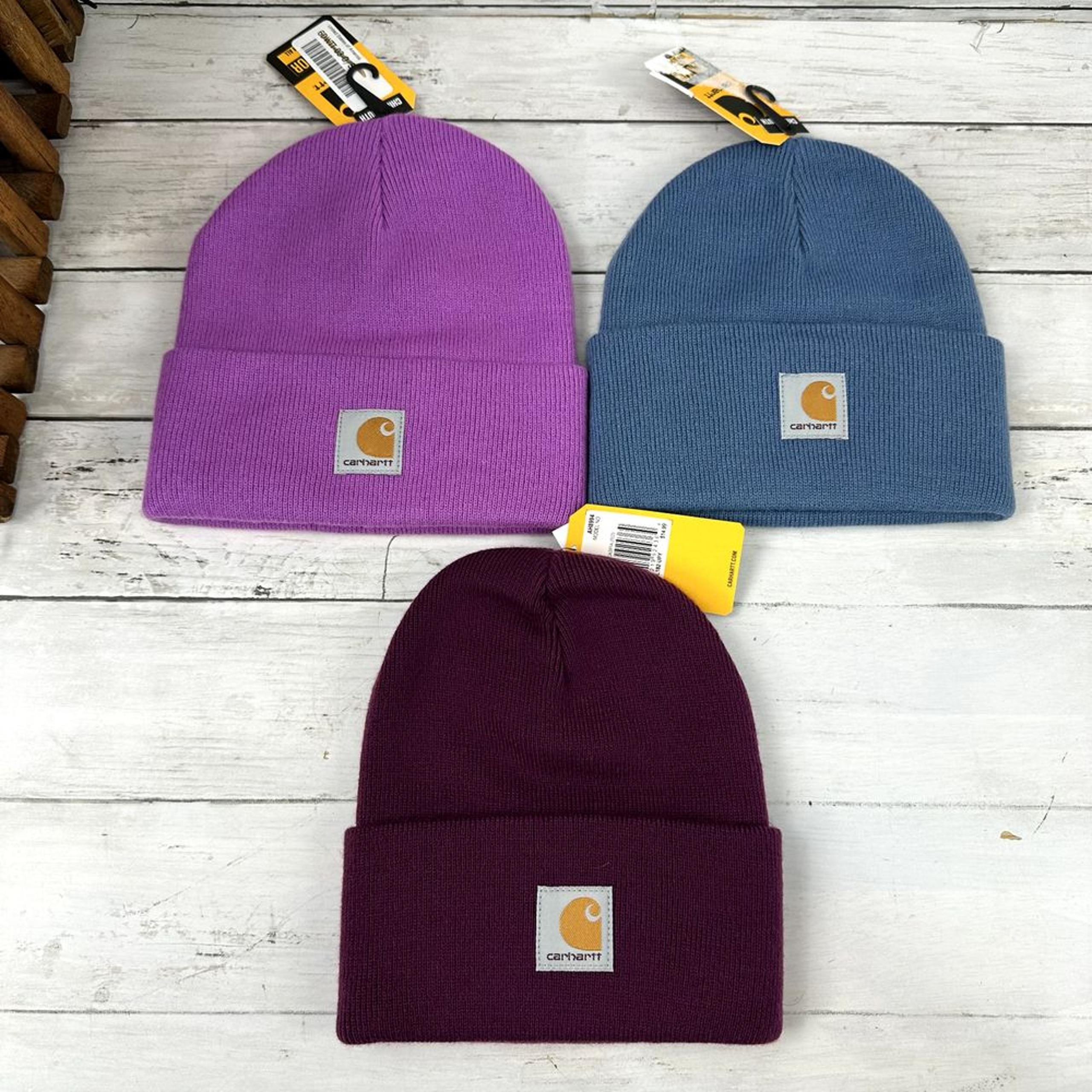 Lot of 3 Carhartt Child Youth Beanie Hat Acrylic Winter Pull On Knit Cap NWT