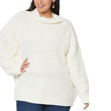 NYDJ Plus Chunky Turtleneck Cream 1X