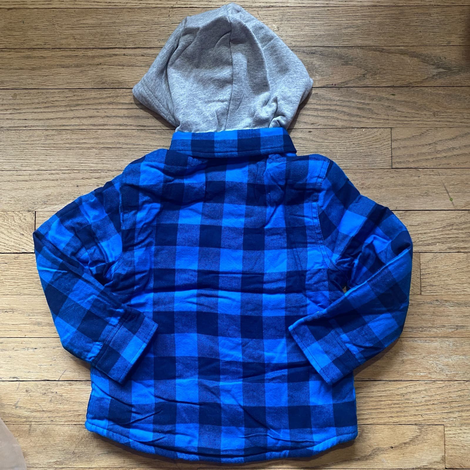 70% Off - NWT Boden Kids' Hooded Check Fleece Lined Flannel Button-Up Shirt (Sz 2-3Y) - End-of-Season Shindig:£41