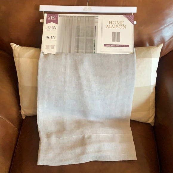 2 Linen-like Semi Sheer Panels