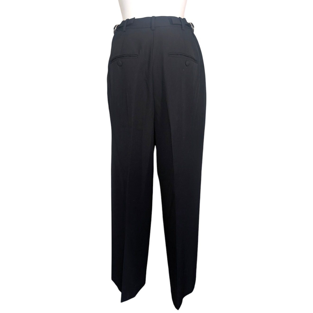 【送料&関税込】Alexander Wang Wool Pants Alexander Wang Black Wool Tailored Zip Front Ball Chain